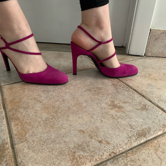 Gianni Versace made in Italy woman’s heels purple/ fuchsia color size 37 - Picture 3 of 16
